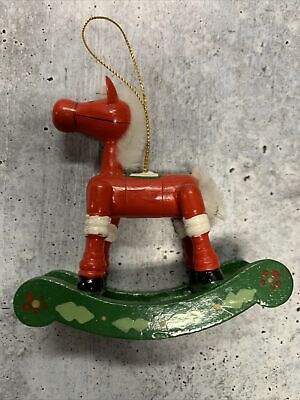 Vintage Hand Painted 1980’s Trim Shoppe Toy Shop Christmas Rocking Horse Gift
