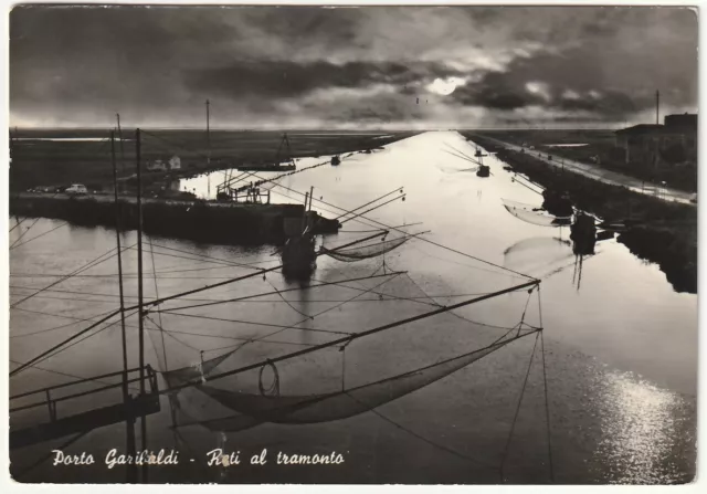 Porto Garibaldi - Ferrara - Reti Al Tramonto - Viagg. 1963 -3090-