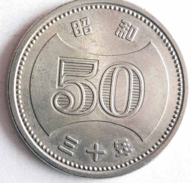 1955 JAPAN 50 YEN - High Quality Key Coin - FREE SHIP - Bin #705