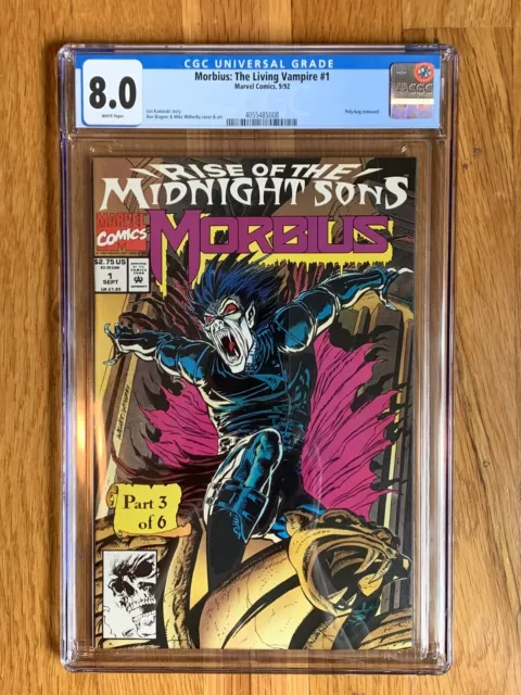 MORBIUS #1 ~ CGC 8.0 ~ MARVEL COMICS 1992 ~ Rise of the Midnight Sons