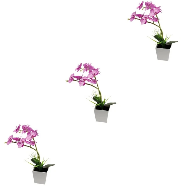 3 COUNT POTTED Flower Light Orchid Artificial Phalaenopsis Lamp £52.99