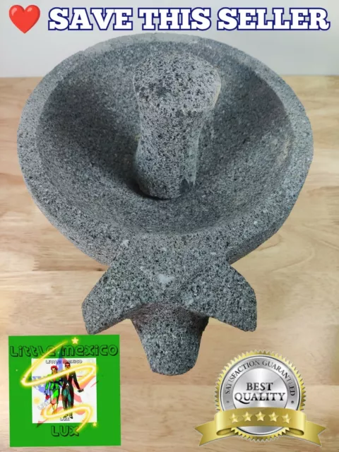 Molcajete Mortero+Maja para salsas Rica Especias D México Hecho a Mano Nuevo🌶️