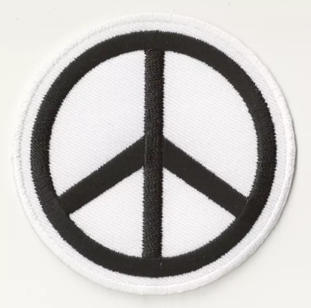 Ecusson patche Peace and Love blanc thermo hotfix patch brodé transfert badge
