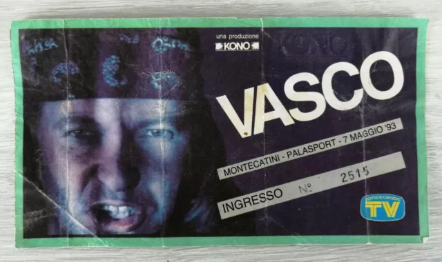Vasco Rossi - Biglietto Concerto Palasport - Montecatini 7 Marzo 1993
