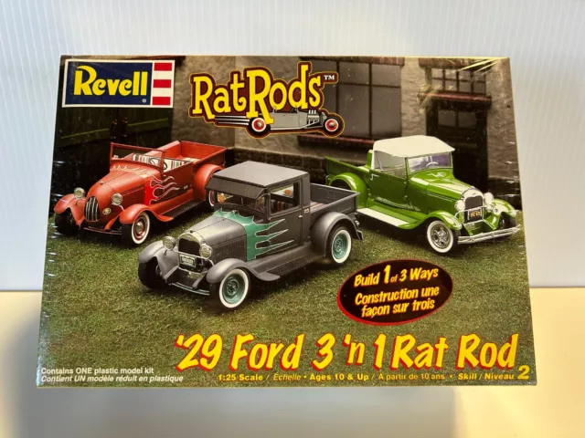 REVELL 1929 Ford 3 in 1 Rat Rod Model Kit 1998 1/25 Scale NIB New Sealed Box