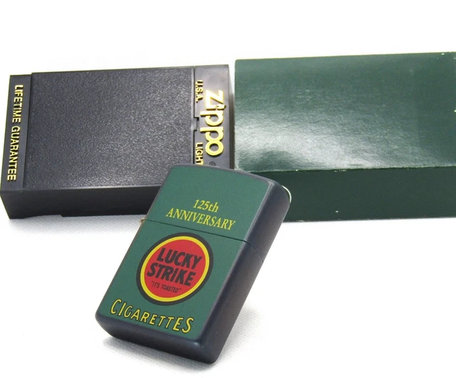 LUCKY STRIKE 125TH Anniversary Zippo Oil Lighter 1997 MIB Rare