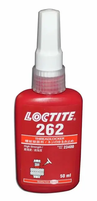 Lotto di 3 threadlocker Loctite 262 ad alta resistenza resistente 50 ml