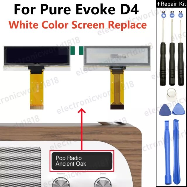 For Pure Evoke D4 Portable Digital DAB/FM Home Radio White Display Screen NEU