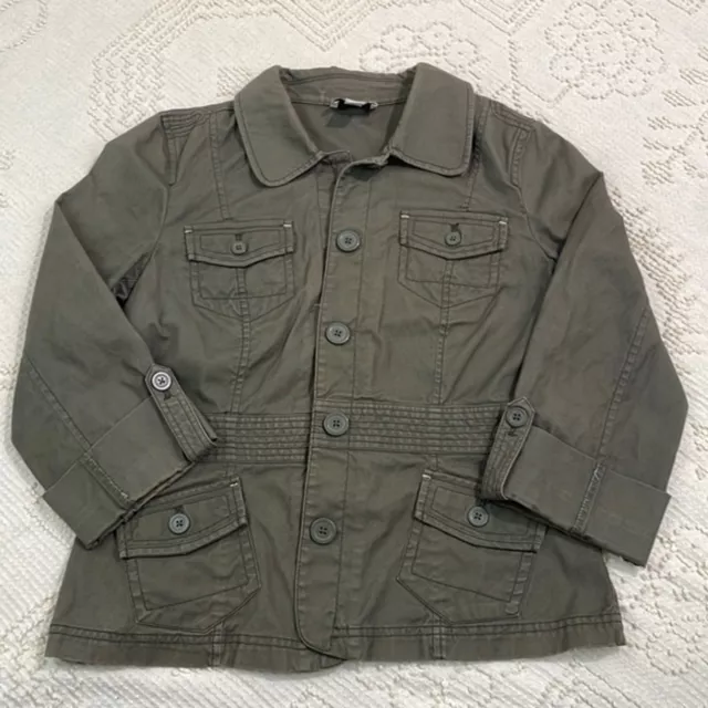 Ann Taylor LOFT 3/4 Sleeve Army Green Jacket, Size 10