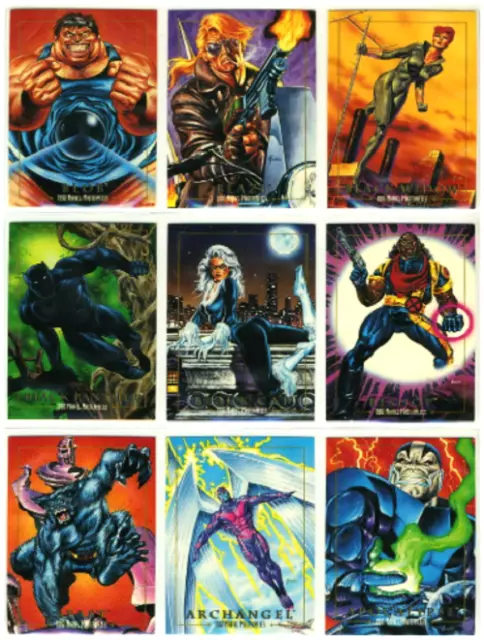 1992 Marvel Masterpieces Base Card Singles Pick & Complete Your Set