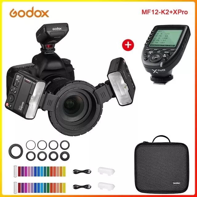 Godox MF12-K2 Macro Flash Speedlite 2,4G Control Inalámbrico + Xpro Trigger