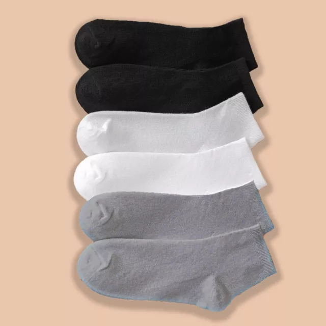 Set Da 12 O 24 Paia Di Calzini In Cotone Liscio Da Uomo E Donna Tg: 35/40-40/46