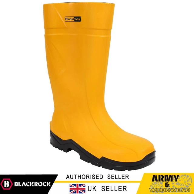 BLACKROCK YELLOW MARINE PU Safety Wellington Boots Thermal Waterproof