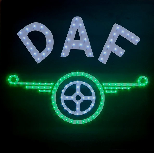 DAF TRUCK / LORRY LED LOGO LIGHT BOARD CABIN LED SIGN 50x50cm + FREE ...