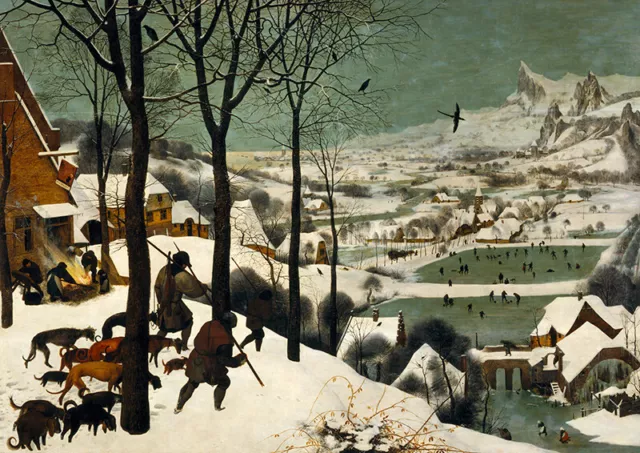 Hunters in the Snow, Winter Pieter Bruegel der Ältere Jagd Schnee B A3 03121