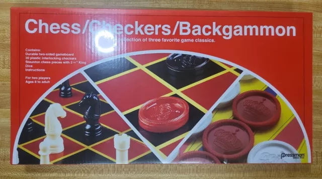  Pressman Checkers - Classic Game With Folding Board and  Interlocking Checkers, 2 Players : Toys & Games