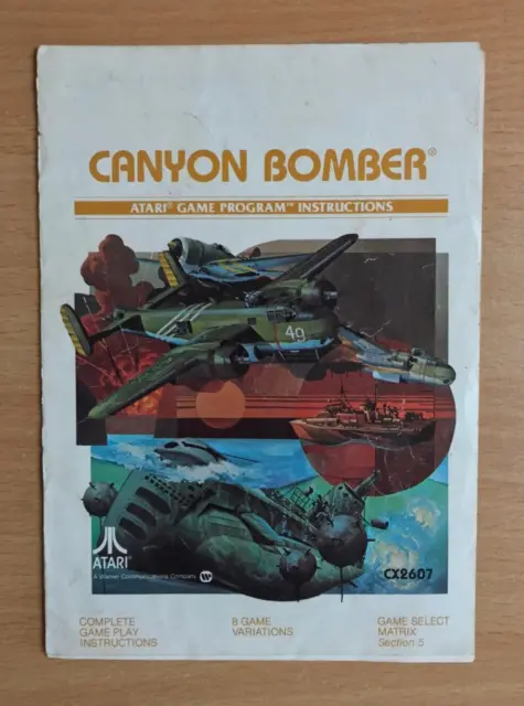 ATARI 2600 - CANYON BOMBER - Instruction Manual