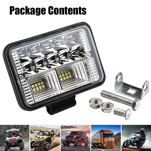 Phares LED Rectangle 7 Pouces Boncak - 288W, 12V/24V, IP68 - Pour SUV, Tracteur, Moto