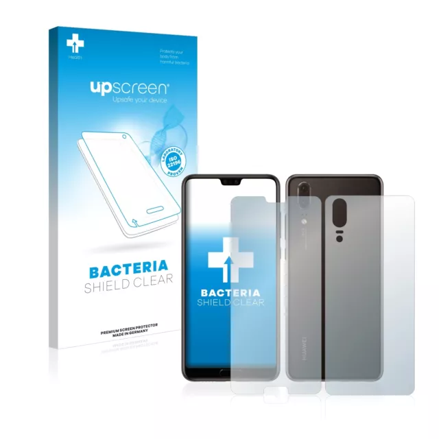 upscreen Protector Pantalla para Huawei P20 (Frontal+Trasero) Anti-Bacterias