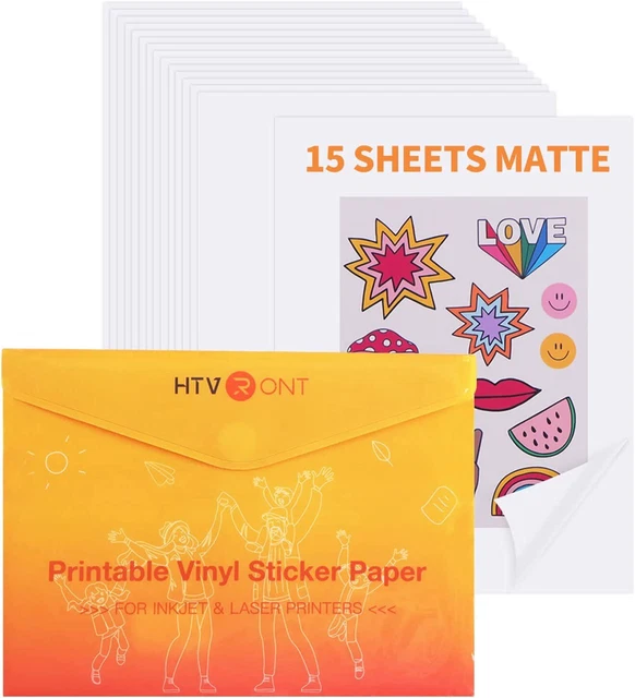 PRINTABLE VINYL STICKER Paper For Laser Printer Matte White 15 Pcs printable-vinyl-sticker-paper-for-laser-printer-matte-white-15-pcs