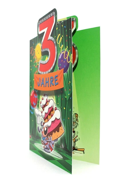 LUSTIGE GEBURTSTAGSKARTE 3 Jahre Karte Geburtstag Glückwunschkarte