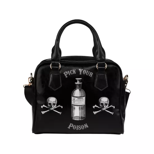 Sweet Midnight Haunted Pick Your Poison Skull Halloween Gothic Punk Handbag