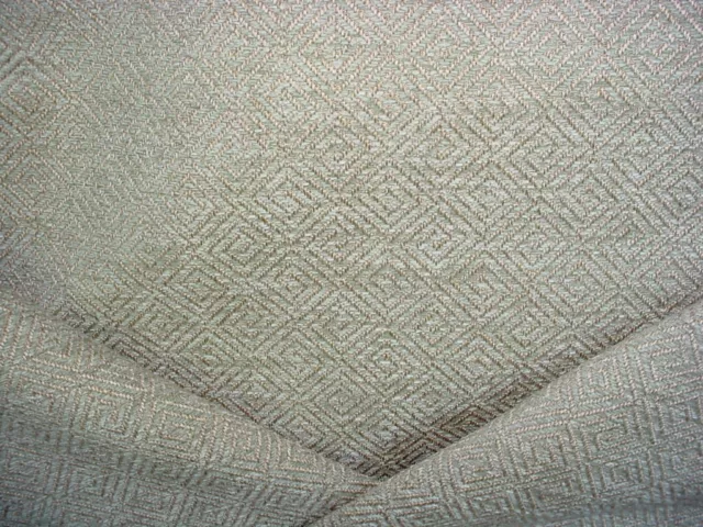 1-7/8Y Kravet Lee Jofa Seafoam Nutmeg Greek Key Chenille Upholstery Fabric
