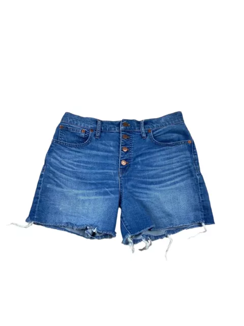 Women’s madewell Button Fly high rise denim jean cut off shorts size 29 Stretch