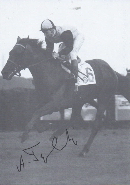 Autogramm - Andrzej Tylicki mit Acatenago  (Reiten) - Galopp