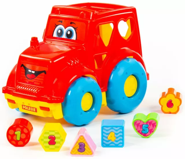 Sortierspiel Steckspiel Traktor Baby Lernspielzeug m. Zahlen-Stecksteinen +12M