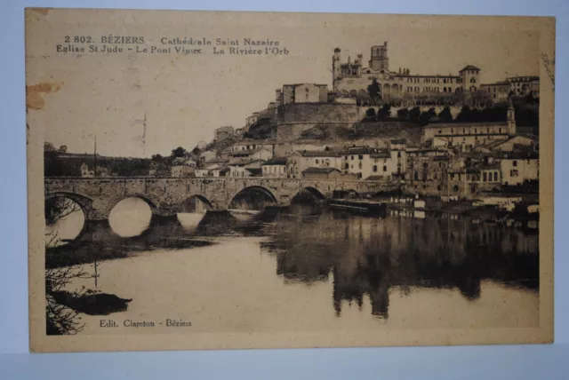 CPA BEZIERS(34)  Cathédrale St Nazaire et Pont Vieux