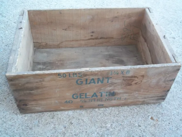 Vintage Atlas Powder Co Wilmington Deleware USA Giant Gelatin Hunting Wood Box 4