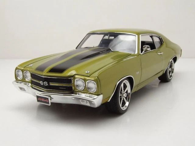 Modèle Réduit Chevrolet Chevelle SS Restomod 1970 Vert Et Noir - Échelle 1:18 - Marque Acme - Neuf Avec Boîte