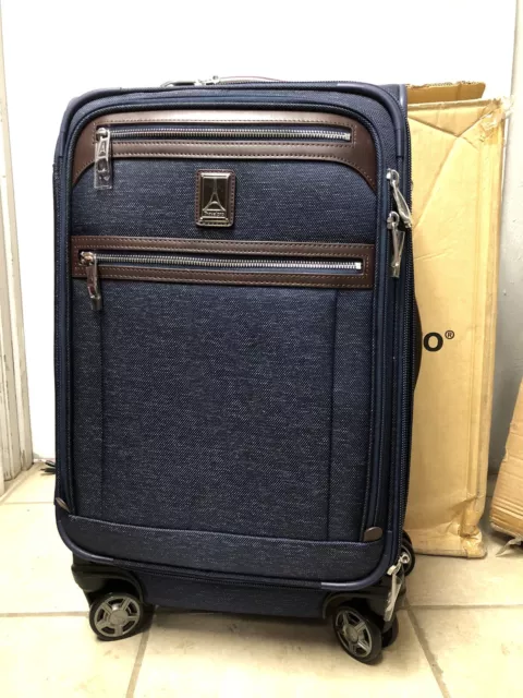 Travelpro Platinum Elite Softside Expandable Spinner Carry On 21 Inch True Navy