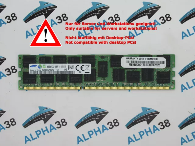 Samsung 16GB DDR3 1600 PC3L-12800R M393B2G70QH0-YK0 reg ECC Server RAM Speicher