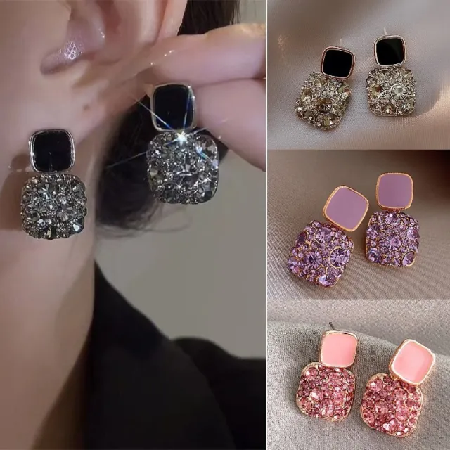 Fashion Women Zircon Crystal Geometric Earrings Stud Drop Dangle Wedding Gift