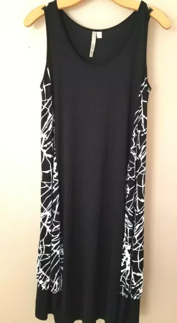 COMFY USA Dress Black Side Inset Sleeveless XS Womens Soft Knit Size 10