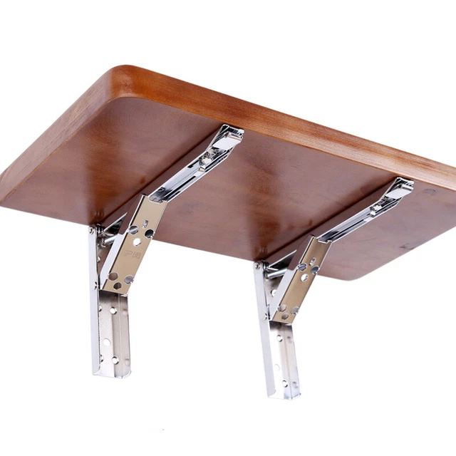 1 Pair DIY Steel Folding Shelf Brackets Heavy Duty Bench Table L Bracket Tools