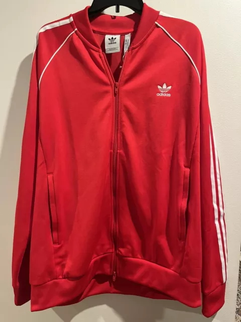 Adidas Originals Mens Classic Primeblue SST Red TRACK JACKET Size 2XL HF2124 NWT