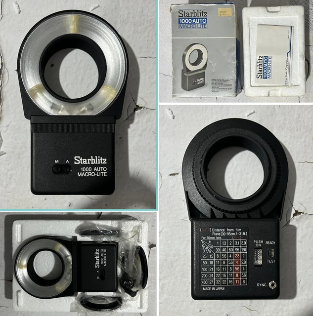Starblitz 1000-Auto Macro-Lite Ring Light 49/52/55mm (2999BL) Complete & Working