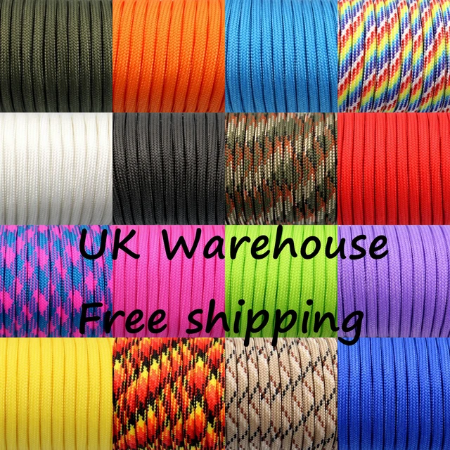 100FT 4mm 7 Strand Core 550 Paracord Parachute Cord Camping Tent Rope UK