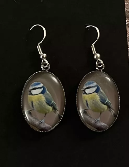 Silver 925 Bird Earrings Blue Tit Mother Nan Jewellery Bird - Gift For Her Mum