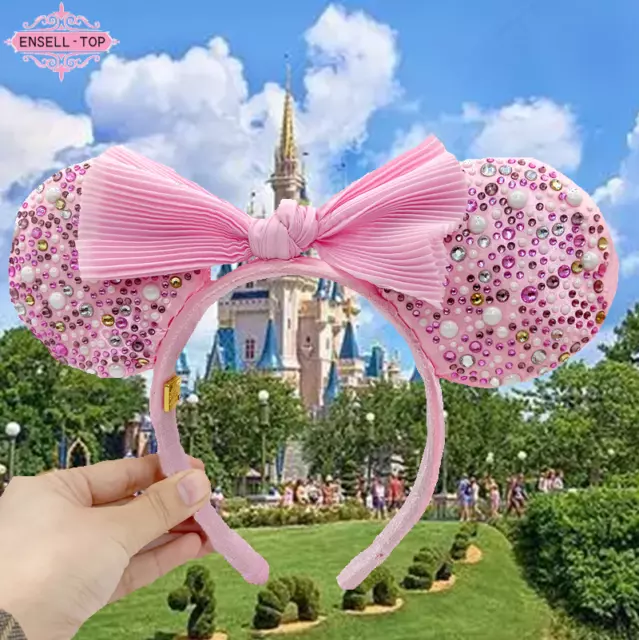 Headband BaubleBar Edition Disney Parks Millennial Pink Bow Minnie Ears US SHIP