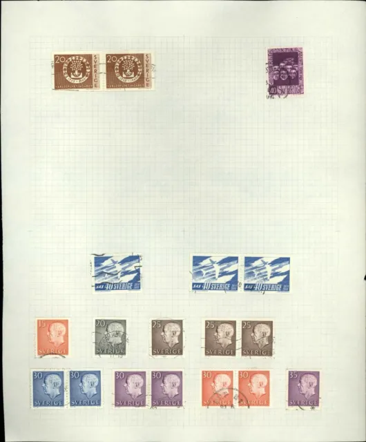 Sweden 1960-1971 Album Page Of Stamps #V31109