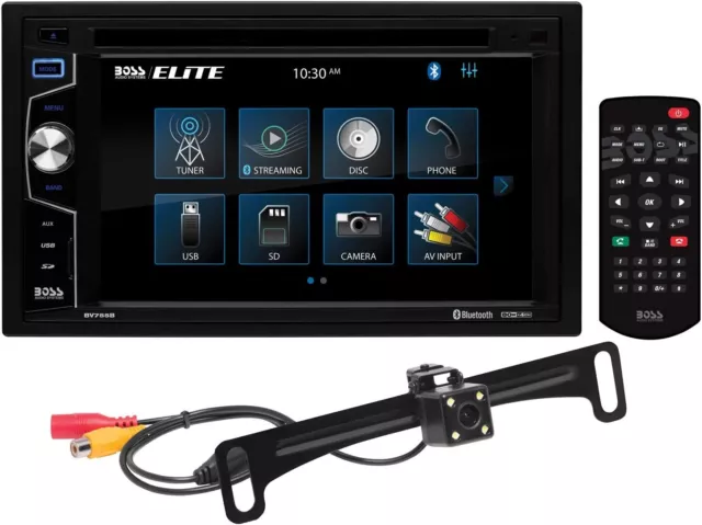 BOSS Audio BV755BLC Double 2 Din DVD Car Stereo Monitor Rear View Backup Camera