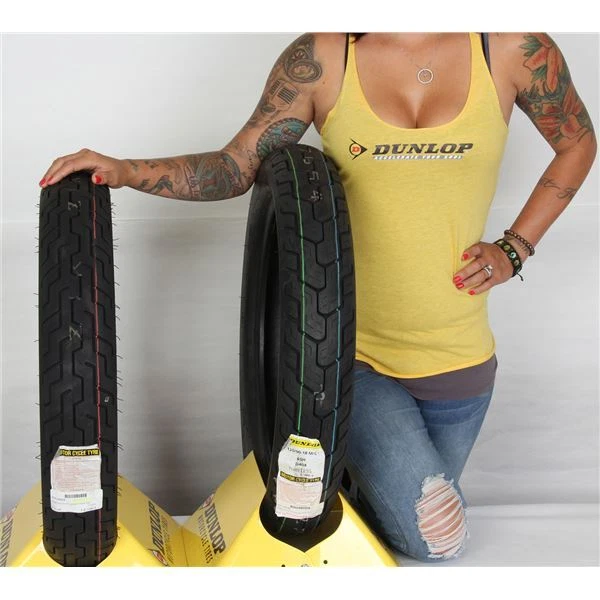 100/90 19, 120/90 18 Dunlop D404 Black Wall Front & Rear Tire Kit - 2 Tires