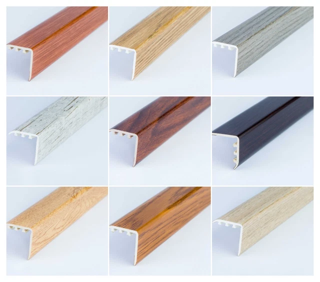 UPVC WOOD EFFECT STAIR EDGE NOSING TRIM EDGING NOSING 30 x 30mm £7.99