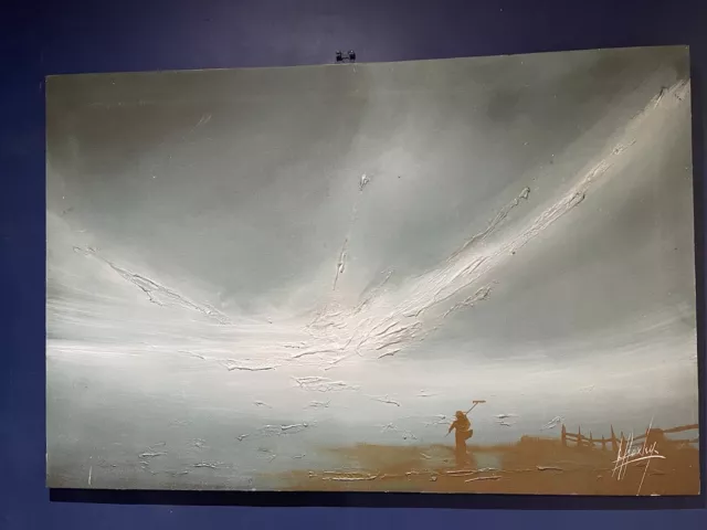 Original Rob Huxley Öl auf Leinwand Gemälde 36x23,5 Zoll atmosphärisch