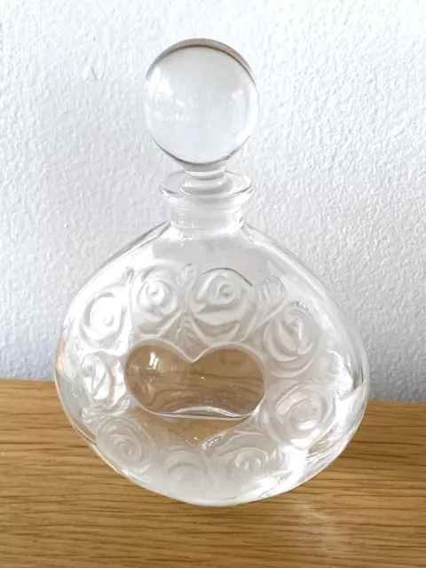 Flacon Lancel  cristal decor fleurs Italie ancien old art déco verre parfum