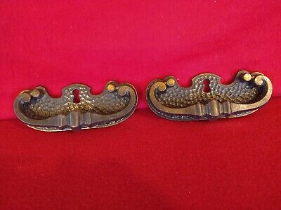 Vintage Brass Pair of Drawer Handles Pulls Gothic Medieval Antique 5 3/4 " HEAVY